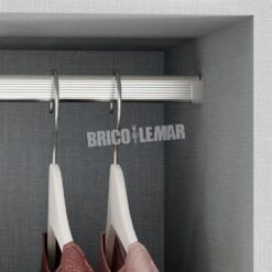 Kit De Barra Para Armario 30x15mm Aluminio 750mm Anodizado Mate Emuca -Brico Lemar Comercio kit de barra para armario 30x15mm aluminio 750mm anodizado mate emuca 3