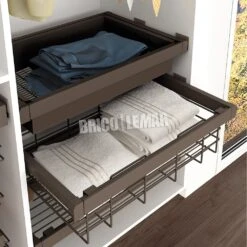 Kit De Cajón Metálico Y Bastidor De Guías Regulable Módulo De 600mm Acero Y Aluminio Color Moka Emuca -Brico Lemar Comercio kit de cajon metalico y bastidor de guias regulable modulo de 600mm acero y aluminio color moka emuca 1