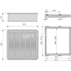 Kit De Cajón Metálico Y Bastidor De Guías Regulable Módulo De 600mm Acero Y Aluminio Color Moka Emuca -Brico Lemar Comercio kit de cajon metalico y bastidor de guias regulable modulo de 600mm acero y aluminio color moka emuca 2