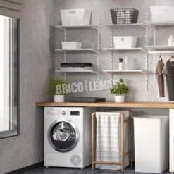 Kit De Perfiles De Fijación A Pared Y Soportes Para Estante Jagmet 380mm Acero Pintado Blanco Emuca -Brico Lemar Comercio kit de perfiles de fijacion a pared y soportes para estante jagmet 380mm acero pintado blanco emuca 3