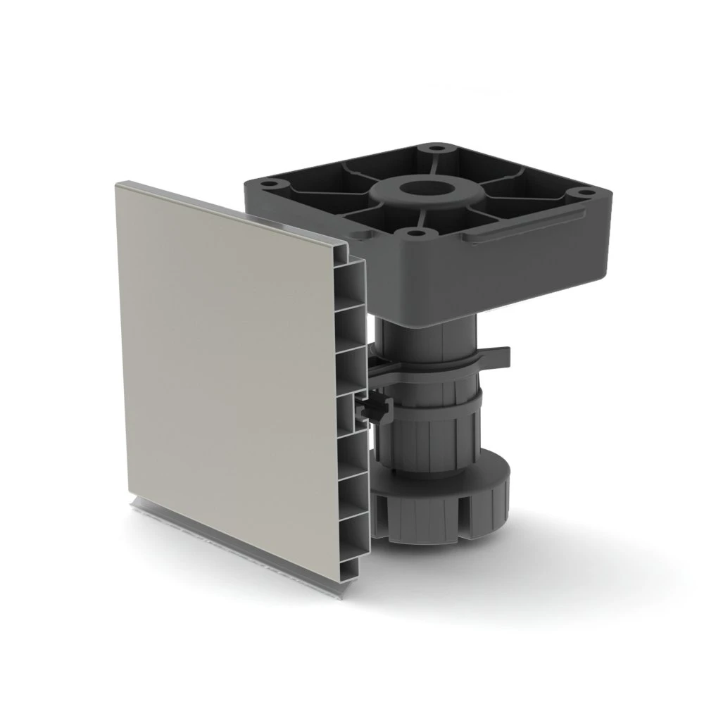 Kit De Pie Nivelador Bone Con Base Cuadrada Para Mueble, Altura 120mm, Regulable 118-160mm, Plástico, Negro - Emuca 5 Kit De Pie Nivelador Bone Con Base Cuadrada Para Mueble, Altura 120mm, Regulable 118-160mm, Plástico, Negro - Emuca - Imagen 3