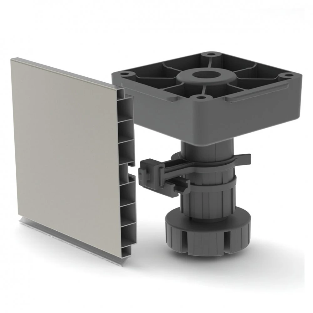 Kit De Pie Nivelador Bone Con Base Cuadrada Para Mueble, Altura 150mm, Regulable 148-190mm, Plástico, Negro - Emuca 4 Kit De Pie Nivelador Bone Con Base Cuadrada Para Mueble, Altura 150mm, Regulable 148-190mm, Plástico, Negro - Emuca - Imagen 2