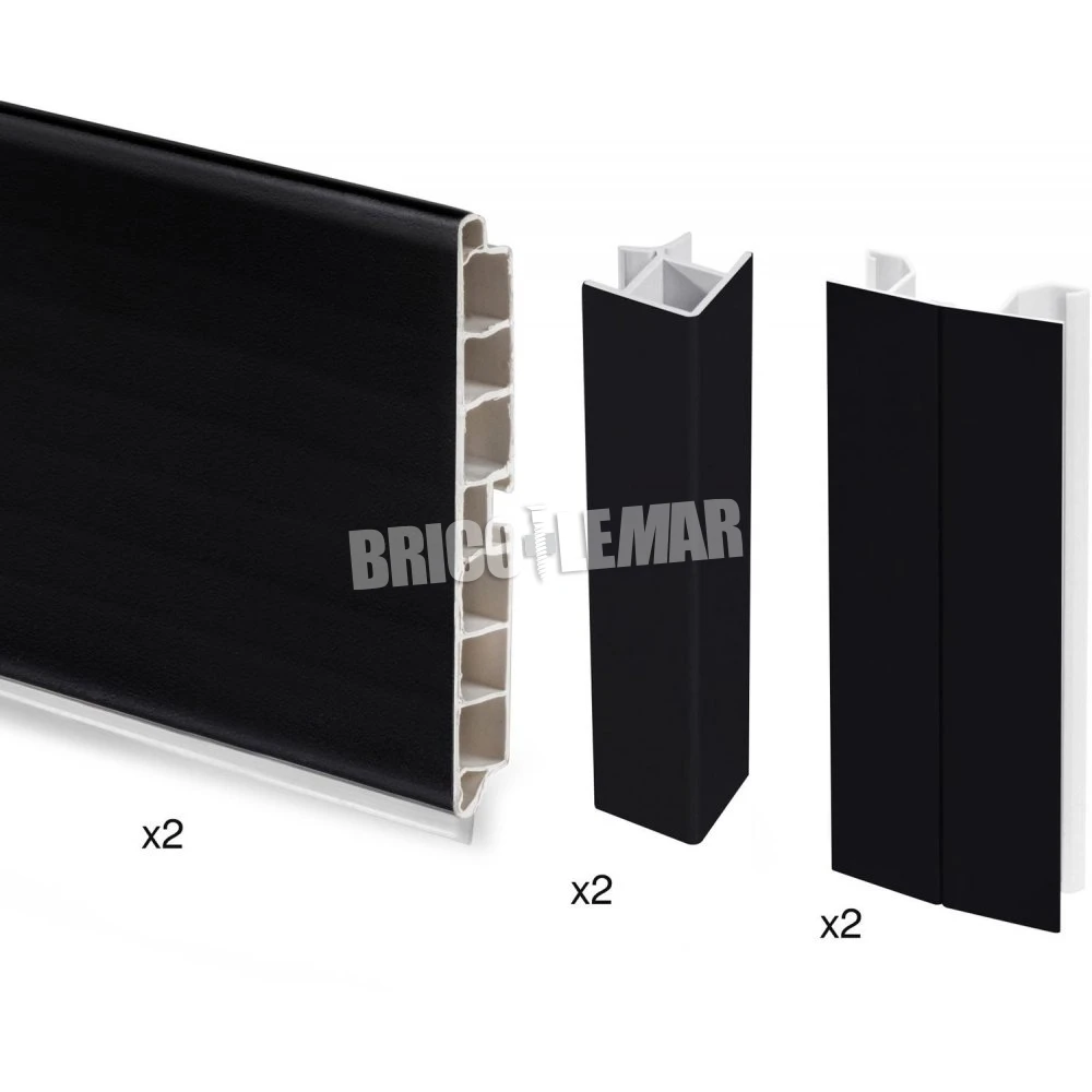 Kit De Zócalos Para Cocina Plasline 2 Barras De 2,35m Altura 150mm Con Accesorios De Unión Plástico Negro Emuca 3 Kit De Zócalos Para Cocina Plasline 2 Barras De 2,35m Altura 150mm Con Accesorios De Unión Plástico Negro Emuca