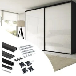 Kit Herrajes Para Armario Con 2 Puertas Correderas Y Cierre Suave Placard 74 Wave Blanco - Emuca