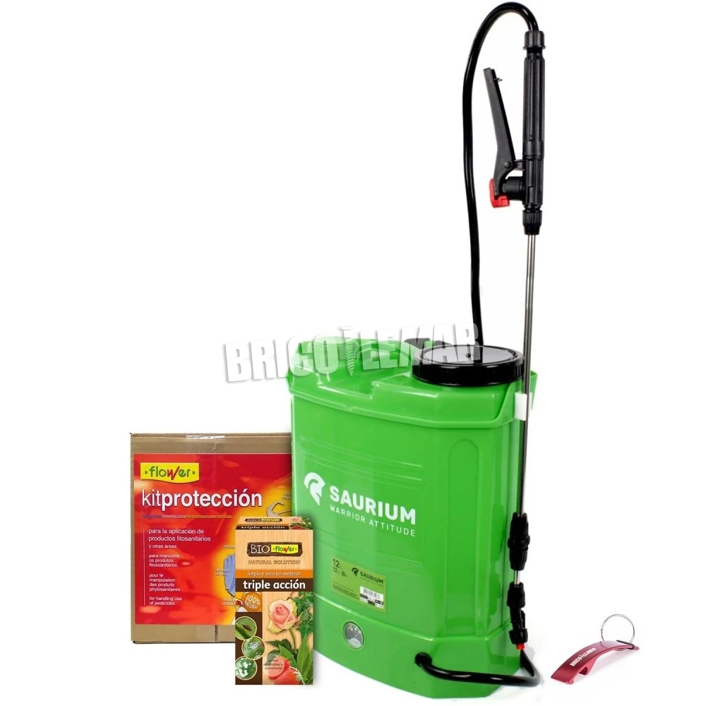 Kit Insecticida Ecológico Triple Acción 100ml Flower + Pulverizador A Batería 12V 12L + Set De Protección 3 Kit Insecticida Ecológico Triple Acción 100ml Flower + Pulverizador A Batería 12V 12L + Set De Protección
