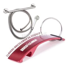 Kit Mango Ducha Plástico Blanco Orfesa + Flexo Inoxidable Extensible 175-210cm + Asa/toallero 45cm Latón Cromado -Brico Lemar Comercio kit mango ducha plastico blanco orfesa flexo inoxidable extensible 175 210cm asa toallero 45cm laton cromado 2