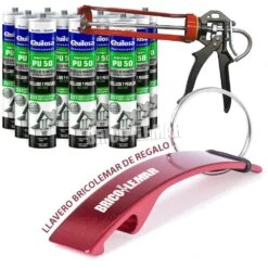 Kit Masilla Poliuretano SINTEX PU-50 Sellado-Pegado 300ml Blanco Caja 12 Unidades + Pistola Cartuchos Difícil Extrusión Quilosa -Brico Lemar Comercio kit masilla poliuretano sintex pu 50 sellado pegado 300ml blanco caja 12 unidades pistola cartuchos dificil extrusion quilosa 3