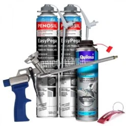 Kit Pistola Caliber 30 + 2 Cartuchos De Espuma Adhesiva EasyPega 750ml Penosil + Limpiador De Espuma Fresca 500ml Quilosa