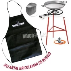 Kit Vaello Paellero 400mm + Paellera 46cm + Patas Reforzadas + Paravientos La Valenciana + Regulador Y Manguera De Gas -Brico Lemar Comercio kit vaello paellero 400mm paellera 46cm patas reforzadas paravientos la valenciana regulador y manguera de gas 6