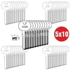 Llave Seguridad Modelo TE-T60 Latón 5 Bolsas De 10 Llaves JMA