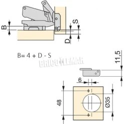 Lote De 10 Bisagras De Cazoleta X91 Acodadas Ø35mm Cierre Suave Apertura 165º Suplementos Euro Emuca -Brico Lemar Comercio lote de 10 bisagras de cazoleta x91 acodadas 35mm cierre suave apertura 165 suplementos euro emuca 1