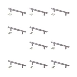 Lote De 10 Tiradores Para Mueble Orlando, L136mm, Intereje 96mm, Acero, Níquel Satinado - Emuca