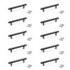 Lote De 10 Tiradores Para Mueble Orlando, L136mm, Intereje 96mm, Acero, Pintado Negro - Emuca -Brico Lemar Comercio lote de 10 tiradores para mueble orlando l136mm intereje 96mm acero pintado negro emuca