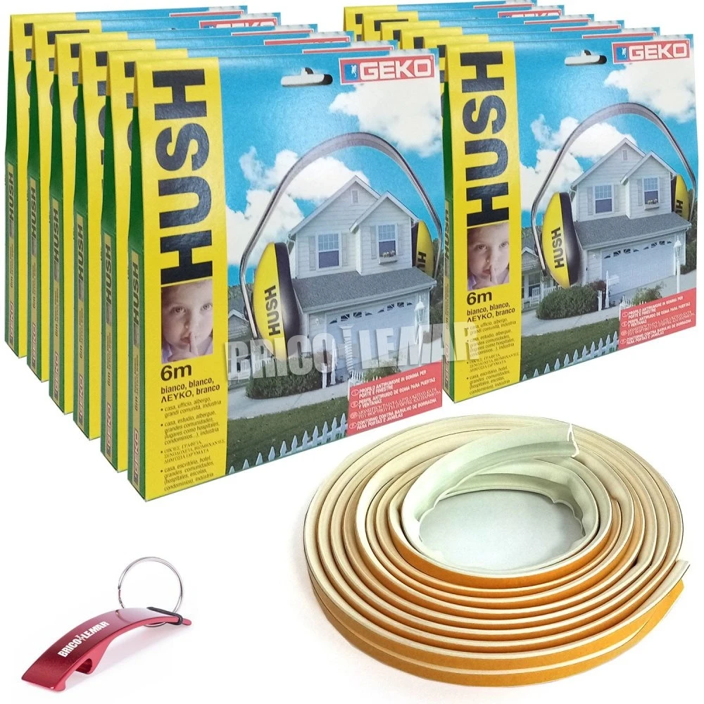 Lote De 12 Perfiles Adhesivos Antirruido De Goma Para Puertas Y Ventanas 6m/und Blanco Geko 3 Lote De 12 Perfiles Adhesivos Antirruido De Goma Para Puertas Y Ventanas 6m/und Blanco Geko