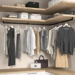 Lote De 2 Barras Para Armario Luxe De Longitud 0.75m Con Soportes, Aluminio Y Plástico, Pintado Negro Texturizado - Emuca -Brico Lemar Comercio lote de 2 barras para armario luxe de longitud 075m con soportes aluminio y plastico pintado negro texturizado emuca 3