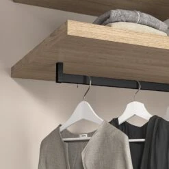 Lote De 2 Barras Para Armario Luxe De Longitud 0.75m Con Soportes, Aluminio Y Plástico, Pintado Negro Texturizado - Emuca -Brico Lemar Comercio lote de 2 barras para armario luxe de longitud 075m con soportes aluminio y plastico pintado negro texturizado emuca 4