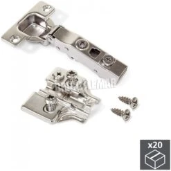 Lote De 20 Bisagras De Cazoleta X91 Recta Ø35mm Apertura 100º Con Suplemento Euro Emuca