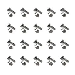 Lote De 20 Bisagras Rectas X91N Con Suplementos Para Atornillar, Altura 0, Acero, Titanio - Emuca