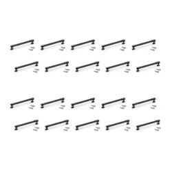 Lote De 20 Tiradores Para Mueble Suez, L184mm, Intereje 160mm, Aluminio, Pintado Negro - Emuca