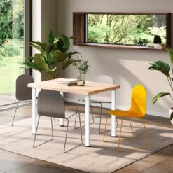 Lote De 4 Patas Para Mesa, Diámetro 60mm, H 830mm, Acero, Pintado Blanco - Emuca -Brico Lemar Comercio lote de 4 patas para mesa diametro 60mm h 830mm acero pintado blanco emuca 4