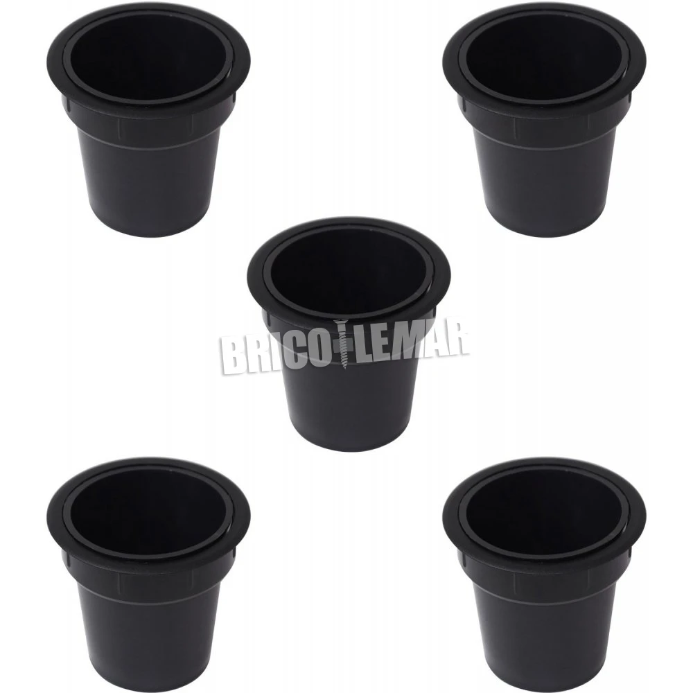 Lote De 5 Portaobjetos Para Empotrar En Mesa Pot Plástico Negro Emuca 3 Lote De 5 Portaobjetos Para Empotrar En Mesa Pot Plástico Negro Emuca