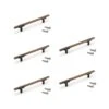 Lote De 5 Tiradores Para Mueble Riad, L168mm, Intereje 128mm, Aluminio, Bronce - Emuca -Brico Lemar Comercio lote de 5 tiradores para mueble riad l168mm intereje 128mm aluminio bronce emuca