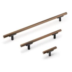 Lote De 5 Tiradores Para Mueble Riad, L168mm, Intereje 128mm, Aluminio, Bronce - Emuca -Brico Lemar Comercio lote de 5 tiradores para mueble riad l168mm intereje 128mm aluminio bronce emuca 11