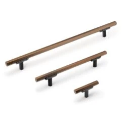 Lote De 5 Tiradores Para Mueble Riad, L232mm, Intereje 192mm, Aluminio, Bronce - Emuca -Brico Lemar Comercio lote de 5 tiradores para mueble riad l232mm intereje 192mm aluminio bronce emuca 13