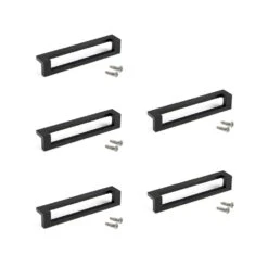Lote De 5 Tiradores Para Mueble Ribarroja, L144mm, Intereje 128mm, Zamak, Pintado Negro - Emuca