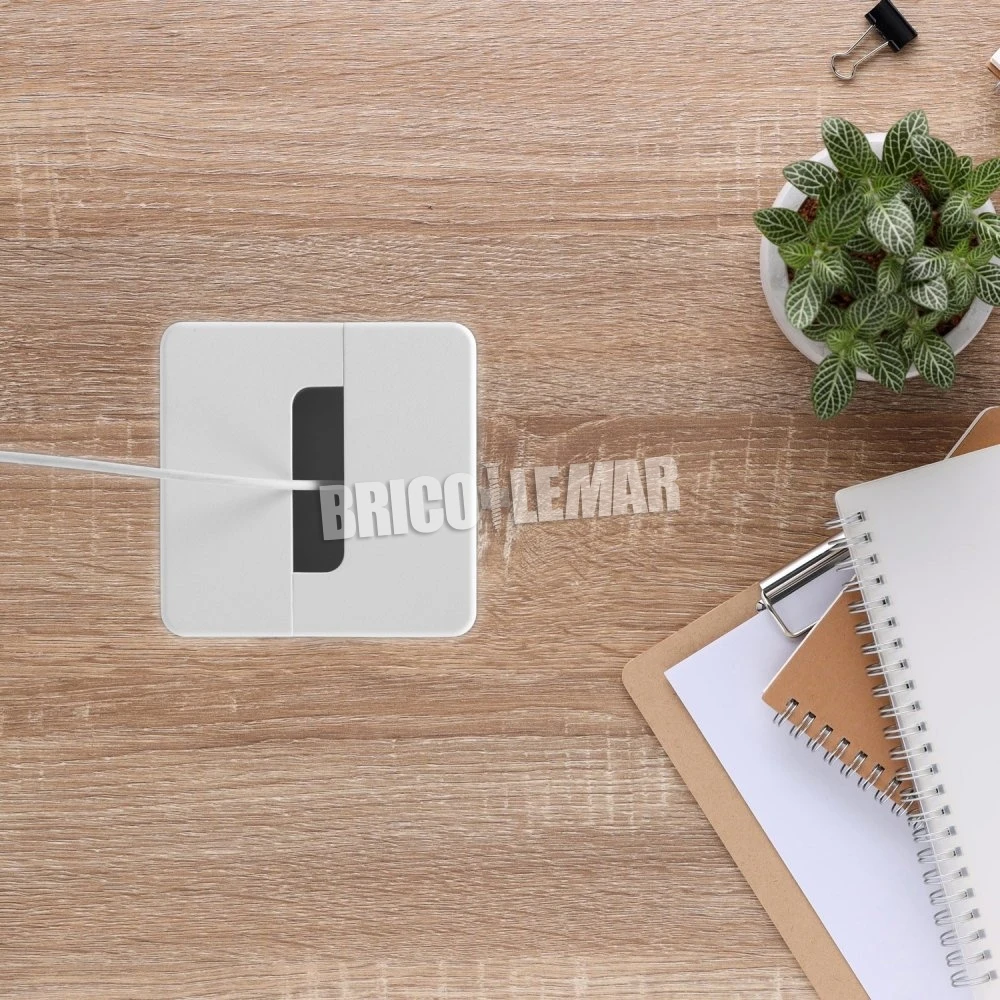 Lote De 6 Pasacables Plastwin Para Mesa 94x94mm Plástico Blanco Emuca 5 Lote De 6 Pasacables Plastwin Para Mesa 94x94mm Plástico Blanco Emuca - Imagen 3