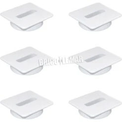 Lote De 6 Pasacables Plastwin Para Mesa 94x94mm Plástico Blanco Emuca