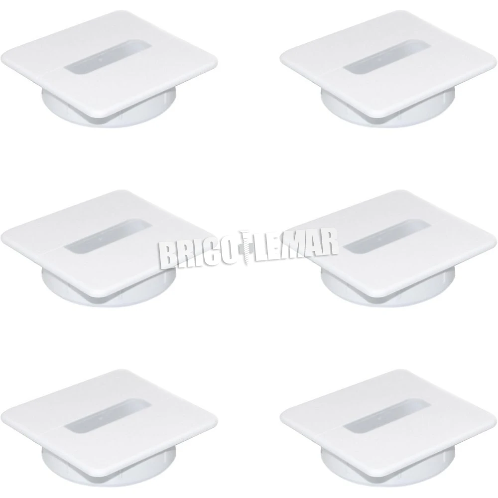 Lote De 6 Pasacables Plastwin Para Mesa 94x94mm Plástico Blanco Emuca 3 Lote De 6 Pasacables Plastwin Para Mesa 94x94mm Plástico Blanco Emuca