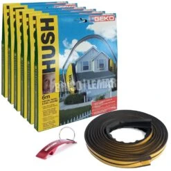 Lote De 6 Perfiles Adhesivos Antirruido De Goma Para Puertas Y Ventanas 6m/und Marrón Geko