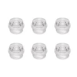 Lote De 6 Topes Para Puertas Adhesivos Cilíndricos, Fijación En El Suelo, Plástico, Transparente - Emuca