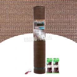 Malla Extra Ocultación Marrón 1x50m Central De Enrejados + 200 Bridas Nylon Marrón 200x3,6mm