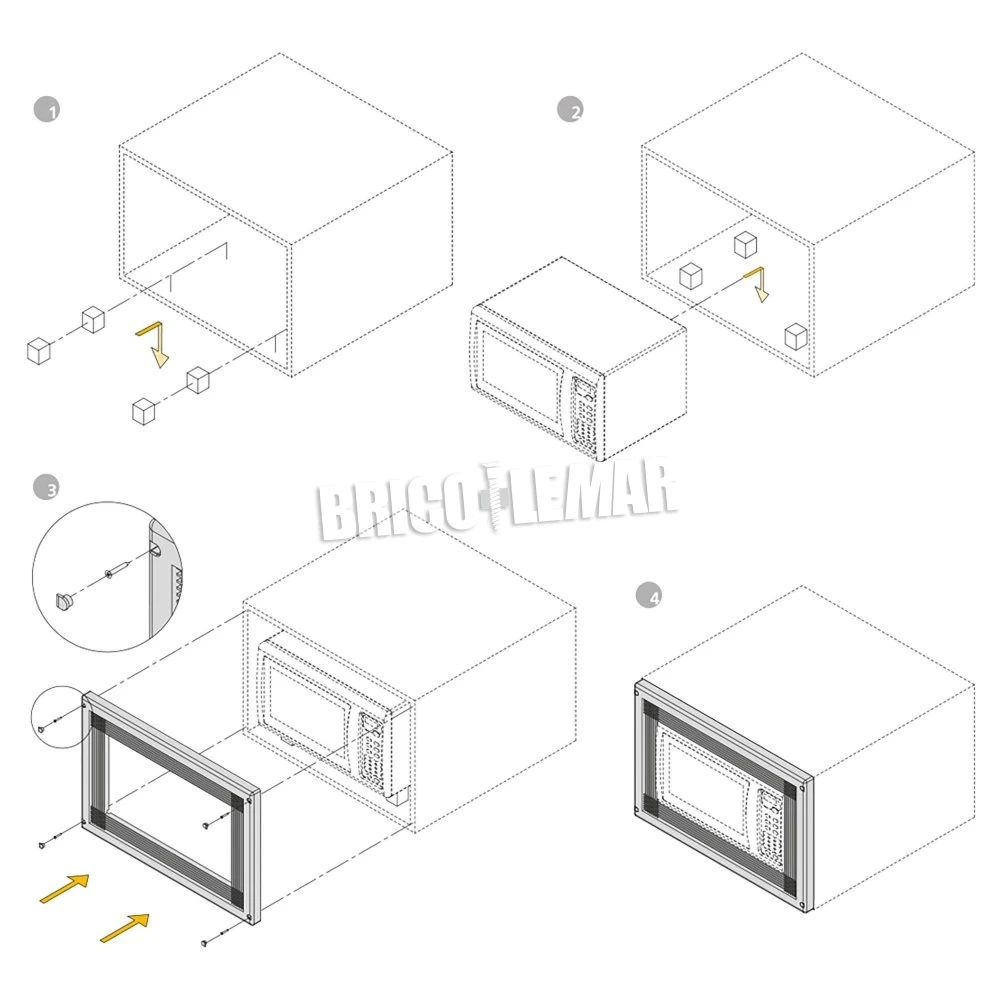 Marco Para Microondas Módulo 600mm Plástico Blanco Emuca 5 Marco Para Microondas Módulo 600mm Plástico Blanco Emuca - Imagen 3