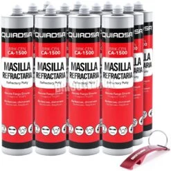Masilla Refractaria BRIK-CEN CA-1500 Quiadsa Caja De 12 Cartuchos De 300ml Gris