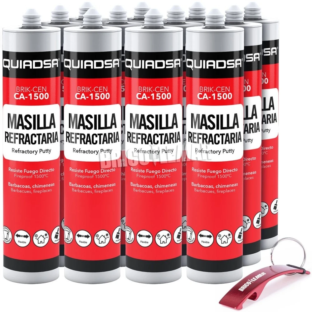 Masilla Refractaria BRIK-CEN CA-1500 Quiadsa Caja De 12 Cartuchos De 300ml Gris 3 Masilla Refractaria BRIK-CEN CA-1500 Quiadsa Caja De 12 Cartuchos De 300ml Gris