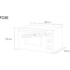 Mini Horno Eléctrico De Sobremesa 1500W 30L 6 Modos De Cocción H.Koenig FO30 -Brico Lemar Comercio mini horno electrico de sobremesa 1500w 30l 6 modos de coccion hkoenig fo30 5