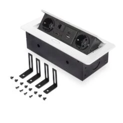 Multiconector Atom 26 Blanco 2 Schuko 1 USB-A 1 USB-C RJ45 HDMI - Emuca -Brico Lemar Comercio multiconector atom 26 blanco 2 schuko 1 usb a 1 usb c rj45 hdmi emuca 2