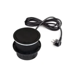 Multiconector Vertikal Push Negro D.100mm 3 Schuko 1 USB-A 1 USB-C - Emuca -Brico Lemar Comercio multiconector vertikal push negro d100mm 3 schuko 1 usb a 1 usb c emuca 4