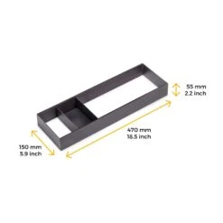 Organizador Orderbox Para Cajón, 150x470mm, Acero Y Madera, Gris Antracita - Emuca -Brico Lemar Comercio organizador orderbox para cajon 150x470mm acero y madera gris antracita emuca 7