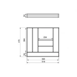 Organizador Para Cajón Alumount 600x500, Aluminio, Gris Antracita - Emuca -Brico Lemar Comercio organizador para cajon alumount 600x500 aluminio gris antracita emuca 2
