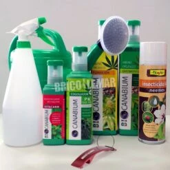 Pack 4 Productos Canabium Para Cultivo De Cannabis + Insecticida Natural Spray 500ml + Pulverizador 1L + Regadera 5L