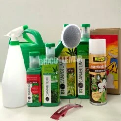 Pack 4 Productos Canabium Para Cultivo De Cannabis + Insecticida Spray 500ml + Pulverizador 1L + Regadera 5L + Set Protección