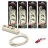 Pack De 4 Bases Múltiples De 3 Tomas Con Interruptor TT Lateral 16A 250V~ Cable 1,5m Famatel -Brico Lemar Comercio pack de 4 bases multiples de 3 tomas con interruptor tt lateral 16a 250v cable 15m famatel