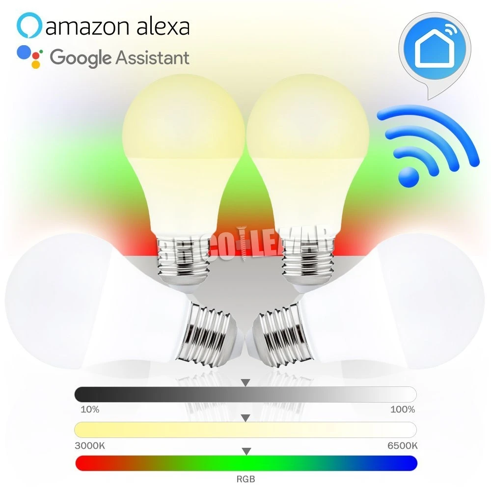 Pack De 4 Lámparas Inteligentes Led WiFi Estándar E27 8W RGB 3000K-6500K GSC Evolution 3 Pack De 4 Lámparas Inteligentes Led WiFi Estándar E27 8W RGB 3000K-6500K GSC Evolution