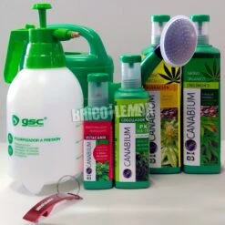 Pack De 4 Productos Esenciales Canabium Para El Cultivo De Cannabis + Pulverizador A Presión 2L + Regadera 5L