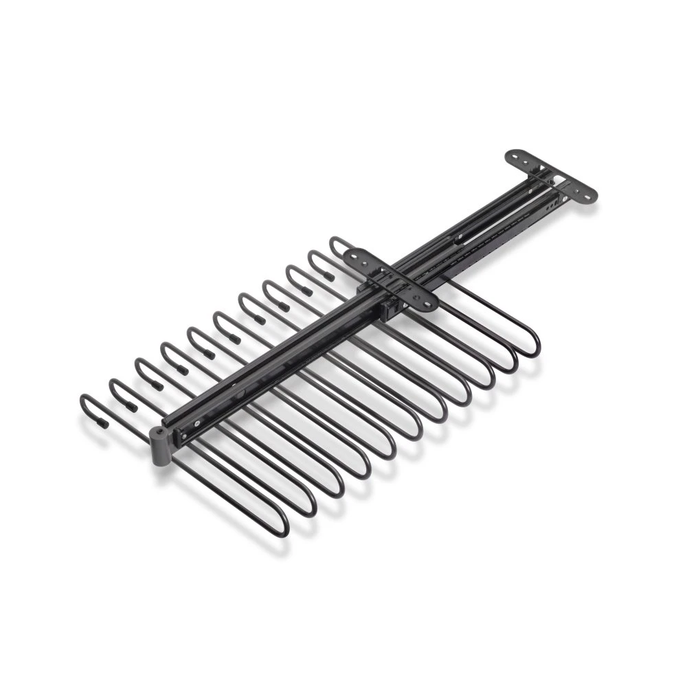 Pantalonero Extraíble, 11 Varillas, Guías De Extracción Total, Acero, Titanio - Emuca 6 Pantalonero Extraíble, 11 Varillas, Guías De Extracción Total, Acero, Titanio - Emuca - Imagen 4