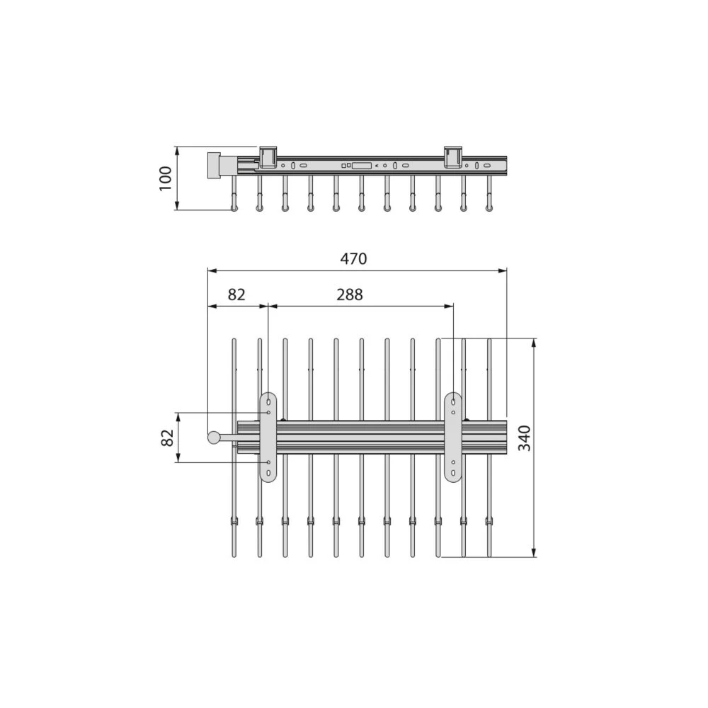 Pantalonero Extraíble, 11 Varillas, Guías De Extracción Total, Acero, Titanio - Emuca 9 Pantalonero Extraíble, 11 Varillas, Guías De Extracción Total, Acero, Titanio - Emuca - Imagen 7